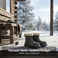 Suede Winter Boots, Fleece Lined, Anti-Slip Sole, Cute Round Toe, Warm Short Boots for Women