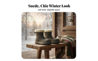 Suede Winter Boots, Fleece Lined, Anti-Slip Sole, Cute Round Toe, Warm Short Boots for Women
