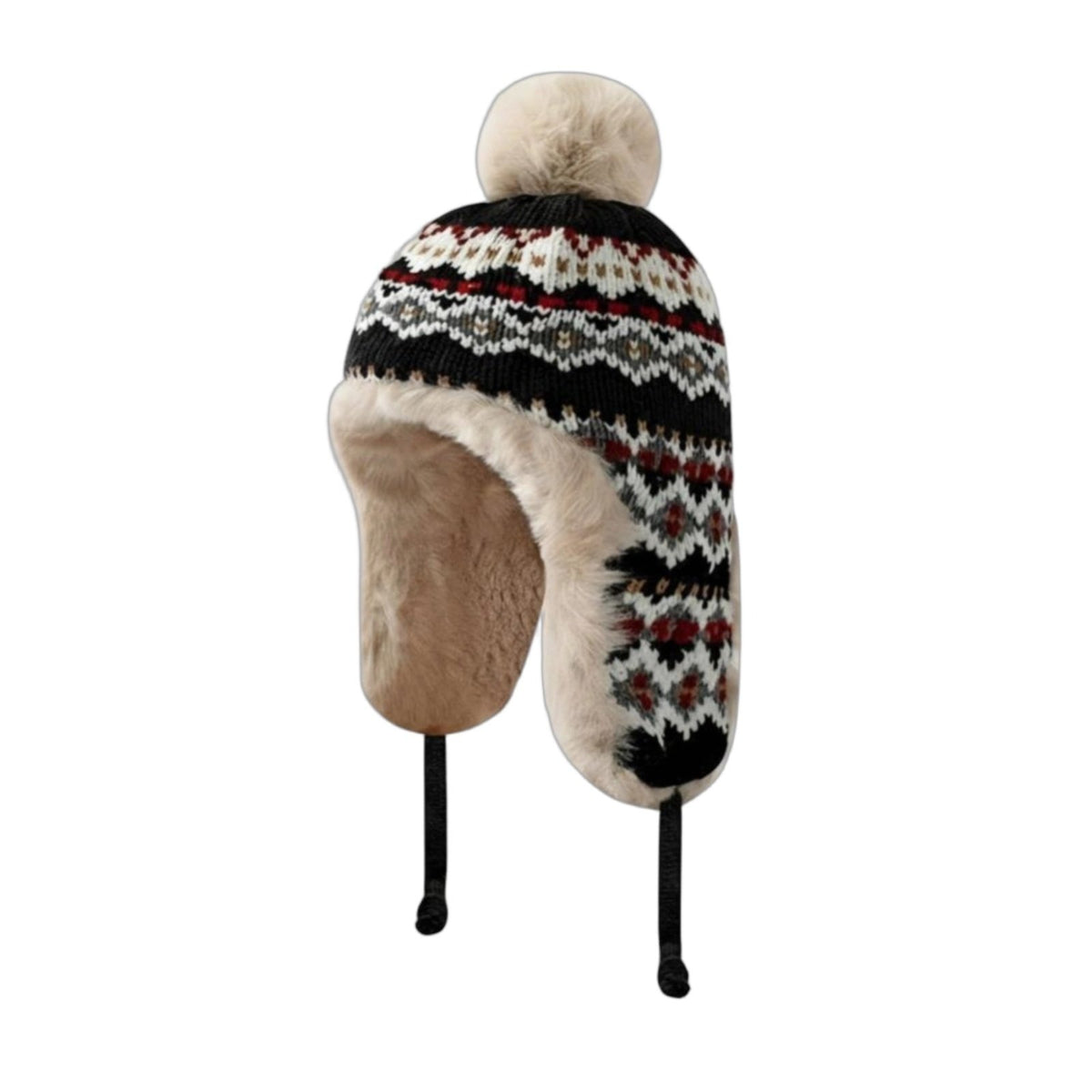 Japanese style faux plush Ushanka, thick fleece-lined winter earflap hat, warm outdoor cycling and ski cap for men and women