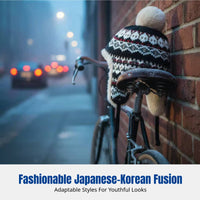 Japanese style faux plush Ushanka, thick fleece-lined winter earflap hat, warm outdoor cycling and ski cap for men and women