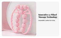 12-Wheel Leg Textured Therapy Tool, Deep Muscle Relaxation Fitness Aid