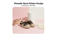 Cute Big Head Sneakers, Super Soft Fleece Lined, Women's Chunky Sole, Lambswool Warm Winter Non-Slip Everyday Shoes