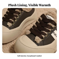Cute Big Head Sneakers, Super Soft Fleece Lined, Women's Chunky Sole, Lambswool Warm Winter Non-Slip Everyday Shoes