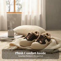 Cute Big Head Sneakers, Super Soft Fleece Lined, Women's Chunky Sole, Lambswool Warm Winter Non-Slip Everyday Shoes