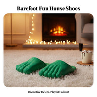 Large Foot Plush House Shoes, Realistic Barefoot Toe, Fleece Lined, Funny Winter Indoor Shoes