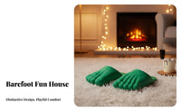 Large Foot Plush House Shoes, Realistic Barefoot Toe, Fleece Lined, Funny Winter Indoor Shoes