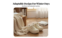 Milk Cream Plush Sneakers, Women's Winter Thick Sole, Round Toe, Chic Korean Style, Cute Bread Shoe