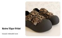 Spotted Print Platform Loafers, Women's Retro Chunky Sole, Autumn Casual Shoes