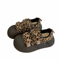 Spotted Print Platform Loafers, Women's Retro Chunky Sole, Autumn Casual Shoes