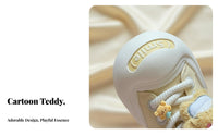 Butter Teddy Board Shoes, Plush Cartoon Decor, Thick Sole, Round Toe, Plush Comfort Everyday Style