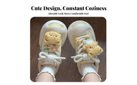 Butter Teddy Board Shoes, Plush Cartoon Decor, Thick Sole, Round Toe, Plush Comfort Everyday Style