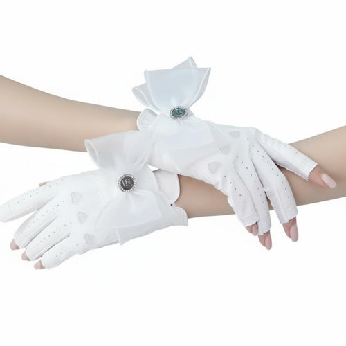 Women's Fingerless Sport Glove, Breathable, Non-Slip, Sturdy, Elegant Knot Design