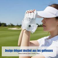 Women's Fingerless Sport Glove, Breathable, Non-Slip, Sturdy, Elegant Knot Design