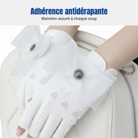 Women's Fingerless Sport Glove, Breathable, Non-Slip, Sturdy, Elegant Knot Design