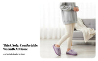 Plush Cotton House Shoes, Thick Sole, Women's Indoor Home Shoes, Winter Warm, Non-Slip Foam, Snug Fleece