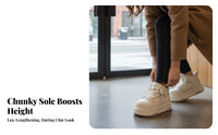 Women's Winter Boots, Thick Sole Loafers, Plush Lined, Relaxed Cream Shoes, Youth Style