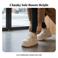 Women's Winter Boots, Thick Sole Loafers, Plush Lined, Relaxed Cream Shoes, Youth Style