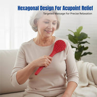 Weighted Silicone Massage Patting Board, Thickened Vital Line, Extended Handle Beads, Acupoint Stick for Elderly