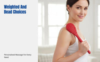 Weighted Silicone Massage Patting Board, Thickened Vital Line, Extended Handle Beads, Acupoint Stick for Elderly