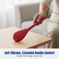 Weighted Silicone Massage Patting Board, Thickened Vital Line, Extended Handle Beads, Acupoint Stick for Elderly
