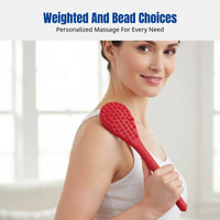 Weighted Silicone Massage Patting Board, Thickened Vital Line, Extended Handle Beads, Acupoint Stick for Elderly