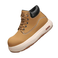 Elevated Ankle Boots, Chunky Front Work Boots, Thick Sole, Q Design, Sturdy Lace-Up, Autumn Winter, Youth Everyday Hiking Shoes