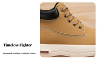 Elevated Ankle Boots, Chunky Front Work Boots, Thick Sole, Q Design, Sturdy Lace-Up, Autumn Winter, Youth Everyday Hiking Shoes