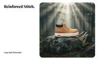 Elevated Ankle Boots, Chunky Front Work Boots, Thick Sole, Q Design, Sturdy Lace-Up, Autumn Winter, Youth Everyday Hiking Shoes