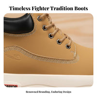 Elevated Ankle Boots, Chunky Front Work Boots, Thick Sole, Q Design, Sturdy Lace-Up, Autumn Winter, Youth Everyday Hiking Shoes