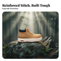Elevated Ankle Boots, Chunky Front Work Boots, Thick Sole, Q Design, Sturdy Lace-Up, Autumn Winter, Youth Everyday Hiking Shoes