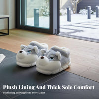 Men's Winter Plush House Shoes, Cartoon Creature, Indoor Warm Thick Sole, Cute Home Slippers