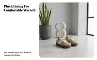 Retro German sneakers, faux lined, cross lace-up, warm autumn winter shoes for women, unique round toe