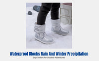 Winter Boots for Women and Kids, Thick Wool Lining, Waterproof, Anti-Slip, Mid-Calf Warm Shoes, Family Matching