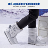 Winter Boots for Women and Kids, Thick Wool Lining, Waterproof, Anti-Slip, Mid-Calf Warm Shoes, Family Matching