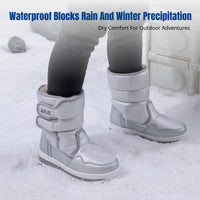 Winter Boots for Women and Kids, Thick Wool Lining, Waterproof, Anti-Slip, Mid-Calf Warm Shoes, Family Matching