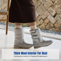 Winter Boots for Women and Kids, Thick Wool Lining, Waterproof, Anti-Slip, Mid-Calf Warm Shoes, Family Matching