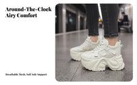 Height Boost Athletic Shoes, Elevated Dad Sneakers, Casual Autumn Winter Lace-Up for Women