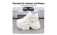 Height Boost Athletic Shoes, Elevated Dad Sneakers, Casual Autumn Winter Lace-Up for Women