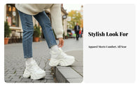 Height Boost Athletic Shoes, Elevated Dad Sneakers, Casual Autumn Winter Lace-Up for Women