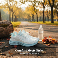 Men's Cream Running Shoes, Thick Sole, Casual Athletic Shoes, 2025 Autumn, Lightweight Adaptable