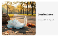 Men's Cream Running Shoes, Thick Sole, Casual Athletic Shoes, 2025 Autumn, Lightweight Adaptable