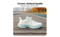 Men's Cream Running Shoes, Thick Sole, Casual Athletic Shoes, 2025 Autumn, Lightweight Adaptable