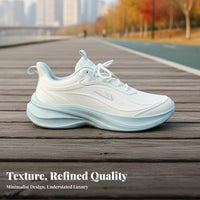 Men's Cream Running Shoes, Thick Sole, Casual Athletic Shoes, 2025 Autumn, Lightweight Adaptable