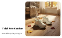 Men's Cream Running Shoes, Thick Sole, Casual Athletic Shoes, 2025 Autumn, Lightweight Adaptable