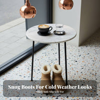 Women's Winter Boots, Cute Chunky Toe, Plush Fleece Lined, Thick Sole, Short Winter Boots, Youthful Comfort