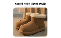 Women's Winter Boots, Cute Chunky Toe, Plush Fleece Lined, Thick Sole, Short Winter Boots, Youthful Comfort
