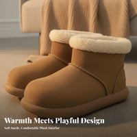 Women's Winter Boots, Cute Chunky Toe, Plush Fleece Lined, Thick Sole, Short Winter Boots, Youthful Comfort