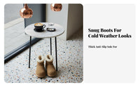 Women's Winter Boots, Cute Chunky Toe, Plush Fleece Lined, Thick Sole, Short Winter Boots, Youthful Comfort