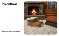 Women's Winter Boots, Cute Chunky Toe, Plush Fleece Lined, Thick Sole, Short Winter Boots, Youthful Comfort