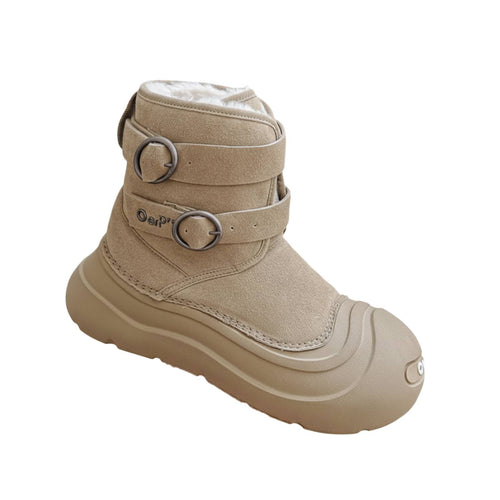 Plush Lined Winter Boots, Waterproof Thick Sole, Unisex, Trendy Winter Shoes